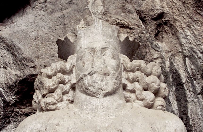 Statue of Shapur I, the 1,700 Year Old Masterpiece Deep in Shapur Cave, Iran